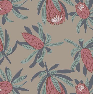 Waratah pattern on taupe