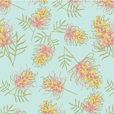 Grevillea pattern on mint
